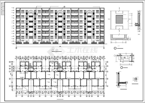 多层住宅建筑结构全套CAD施工设计精简图纸-图二
