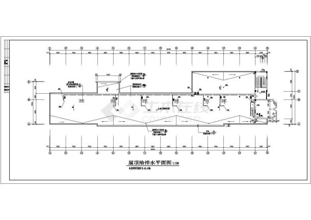 某地5层砖混结构招待所宿舍给排水部分施工图纸-图一