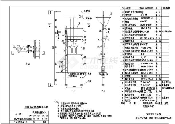 露天变电所标准全套详细电气设计施工CAD图-图一