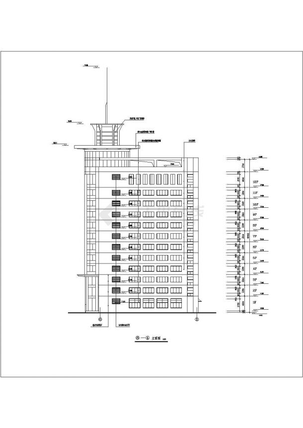 某地12层综合办公楼建筑设计方案图-图二