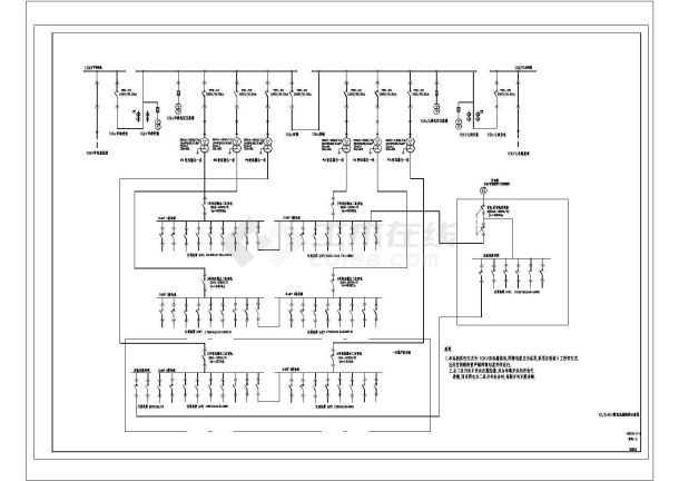 商场10KV变电所接线全套详细电气设计施工CAD图-图二
