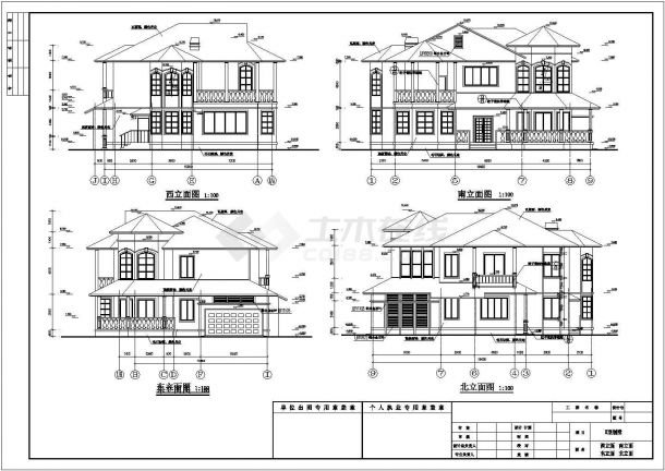 某地区海港T20-K型别墅建筑设计CAD施工图-图一