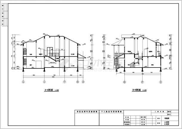 某地区海港T20-K型别墅建筑设计CAD施工图-图二