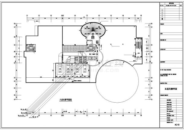 六层空调平面及机房详细CAD图纸-图一