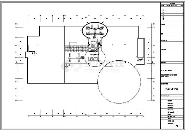 六层空调平面及机房详细CAD图纸-图二