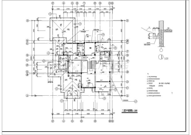 某市别墅建筑的全套CAD施工图纸-图二