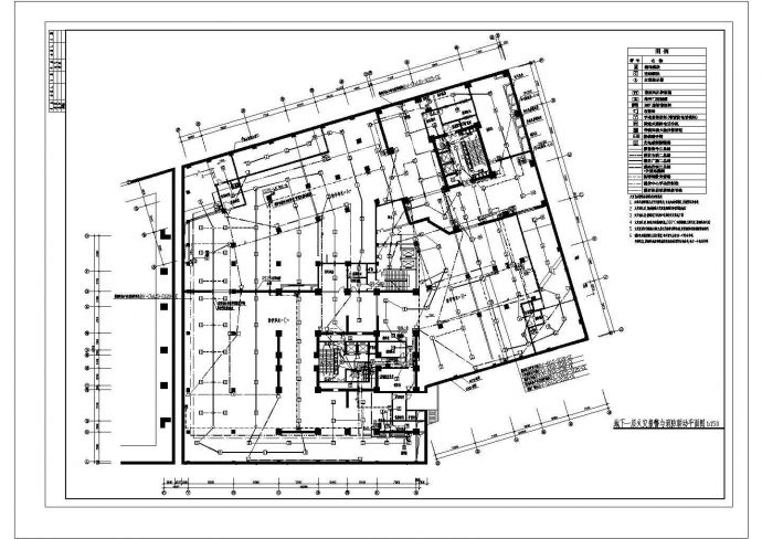 大厦三层地下室全套详细电气设计施工CAD图_图1