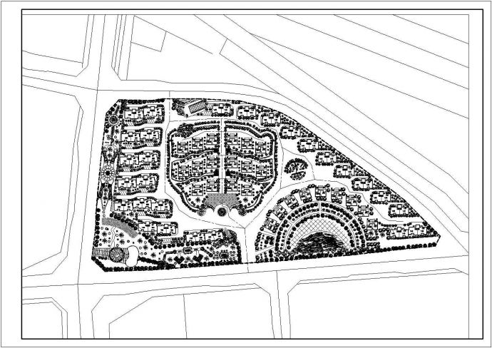 某别墅小区规划总平面CAD图设计_图1