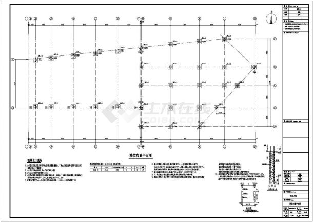 宁波某公司制品车间单层厂房结构施工图（混凝土和轻钢）-图一