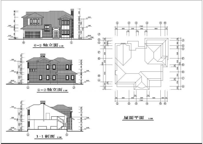 某地区6张高级别墅建筑施工设计图（全集）_图1