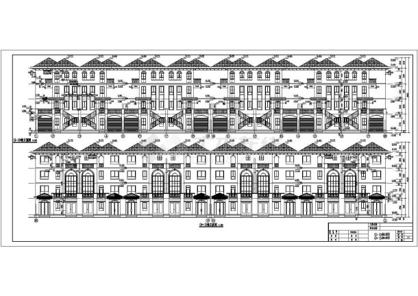 某地四层连拼商住别墅建筑设计方案图-图一