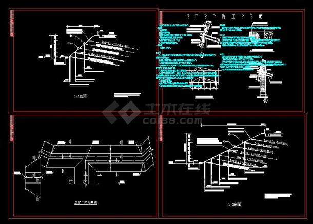 某深坑支护建筑cad图纸（共4张）-图一