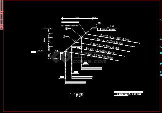 某深坑支护建筑cad图纸（共4张）-图二