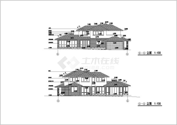 西湖高尔夫别墅建筑施工设计CAD方案图-图一