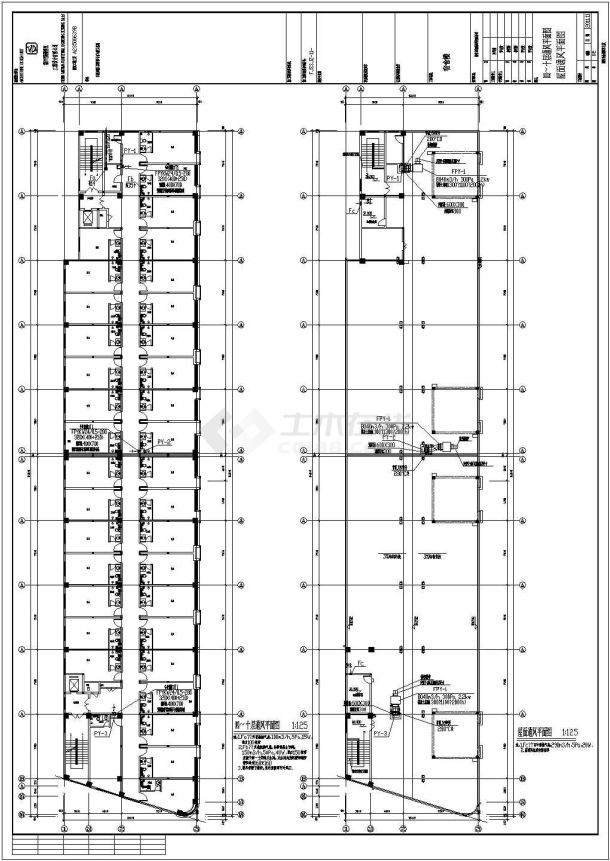 福建某10层宿舍楼走道排烟设计施工图-图二