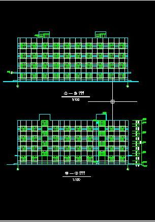 某地制衣厂研发楼建筑cad施工图（共5张）-图二