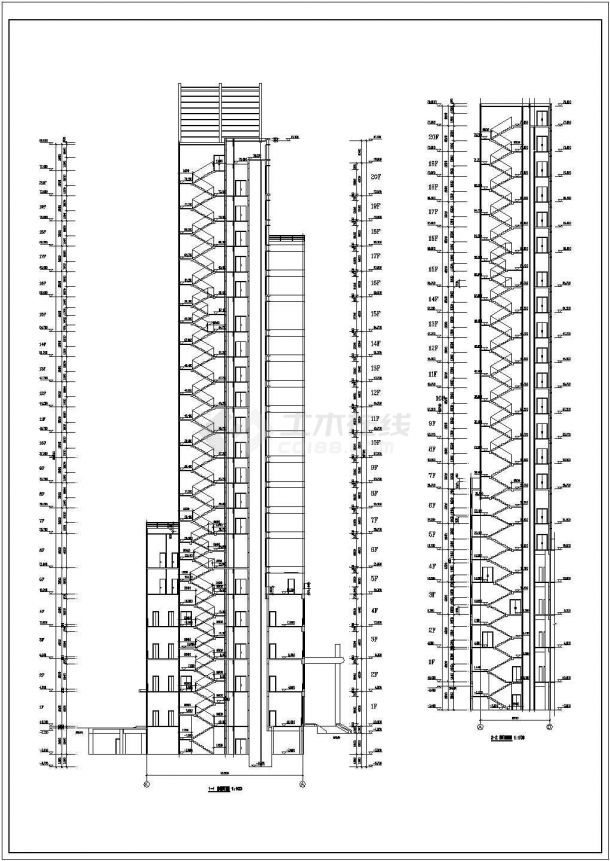某地20层框架剪力墙结构酒店建筑施工图-图二