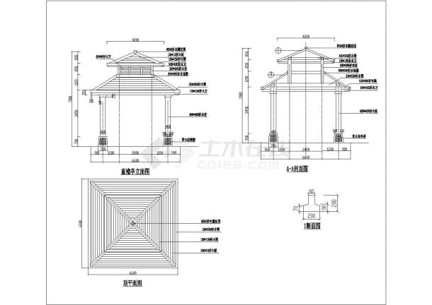 某地区某博物馆小品景观设计施工图-图二