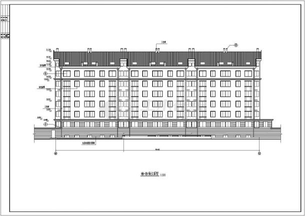 某地六层花园式居民住宅建筑设计图纸-图二