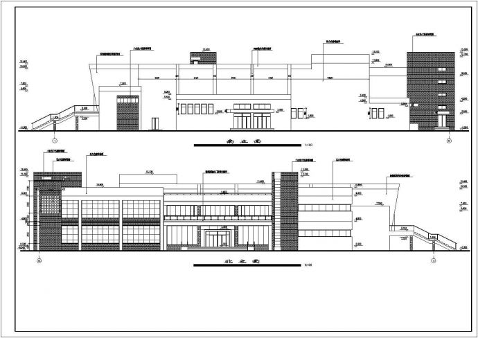 某中学三层框架结构图书馆建筑设计施工图_图1