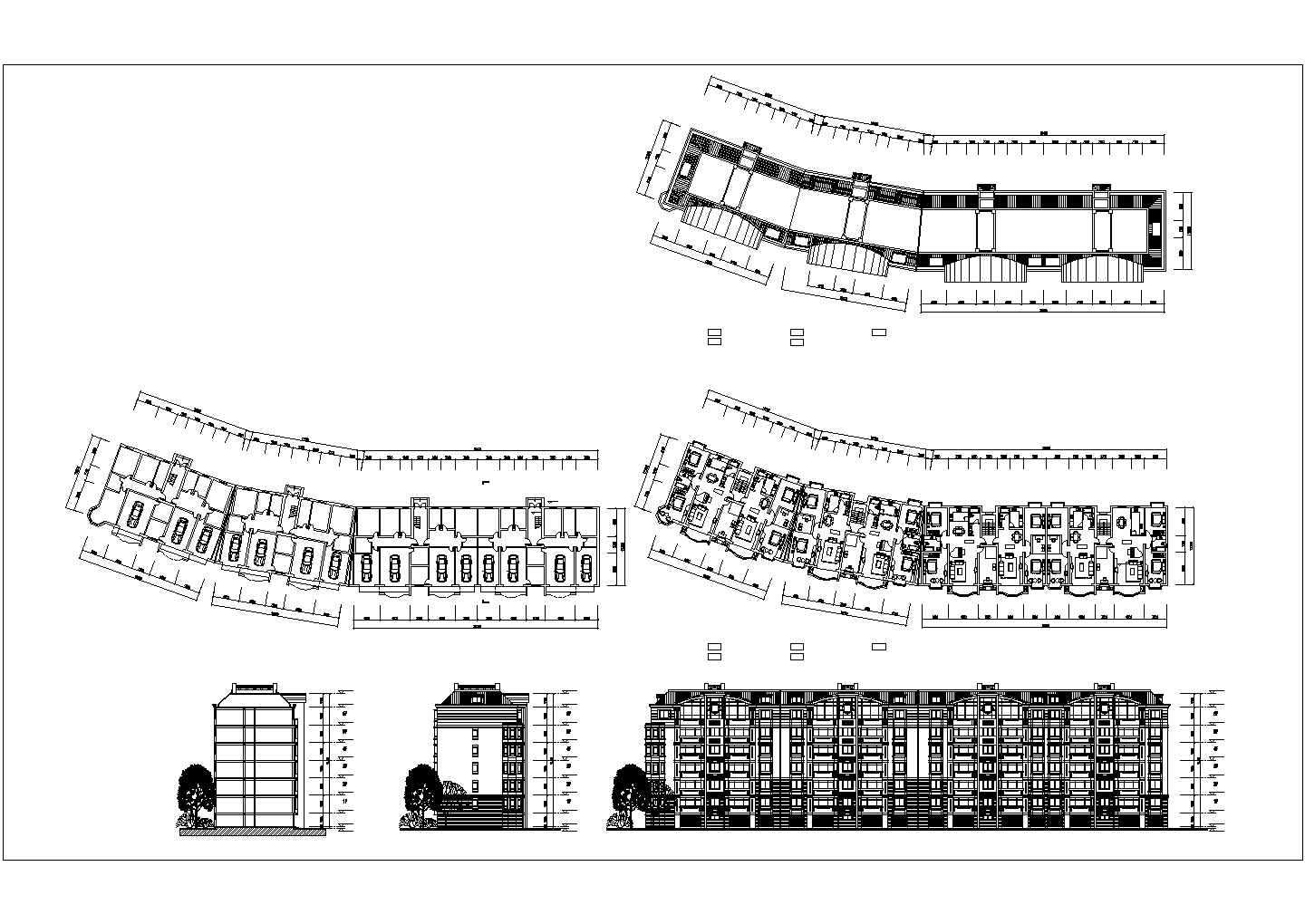 住宅楼及沿街店面建筑设计方案cad施工具体图