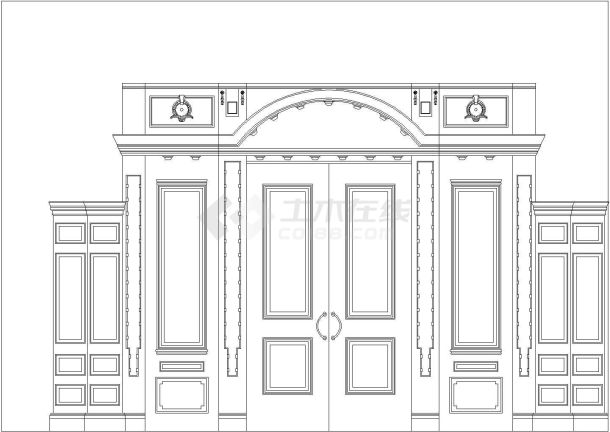 双开门大门cad大样图详细立面图-图一