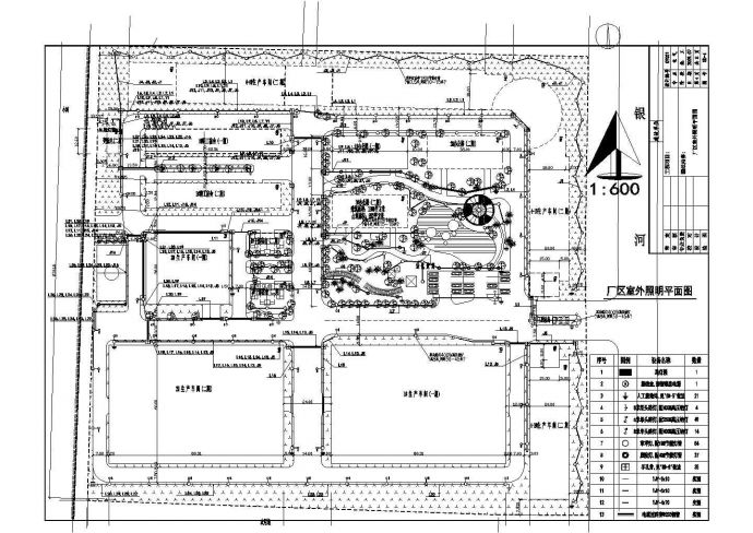 某工厂厂区路灯照明电气设计CAD施工方案图_图1