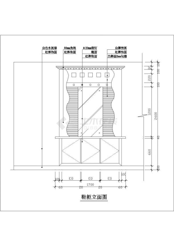 室内装修玄关集合cad设计详细图纸-图二