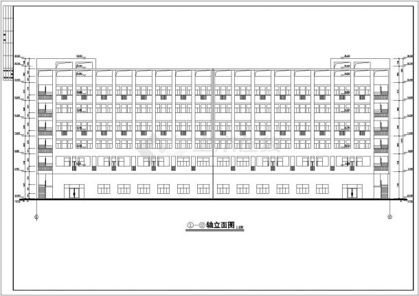 某塑料机械厂6层宿舍楼建筑设计施工图-图二
