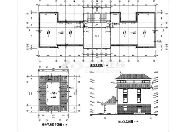 某军区后勤部三层办公楼建筑设计方案图-图二