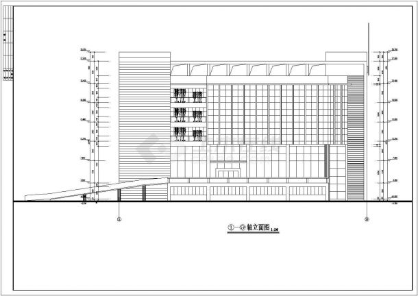 某塑料机械厂办公楼建筑方案设计图-图二