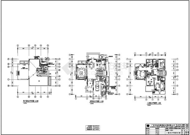 别墅住宅建筑CAD电气平面施工设计图-图二