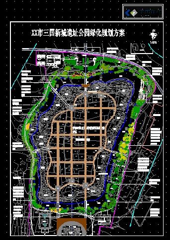 XX市三国新城遗址公园绿化规划方案-图一