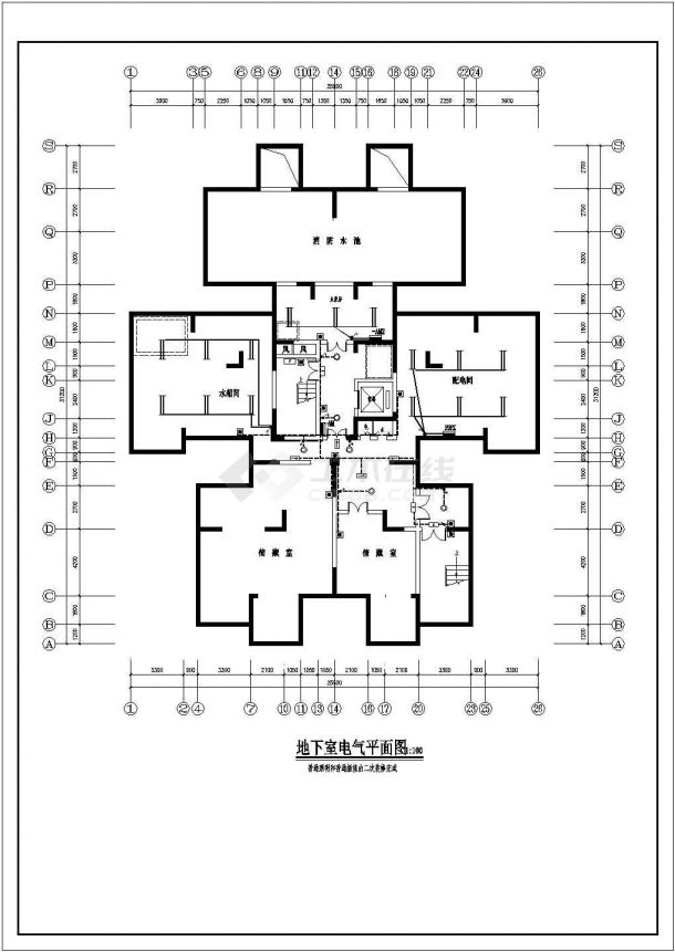 某18层综合办公楼电气CAD施工设计方案图纸-图二