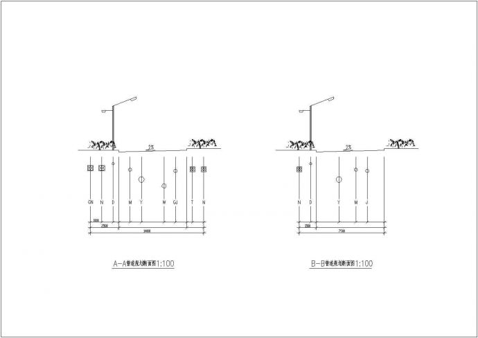 某地区室外综合管线电气cad设计施工图_图1