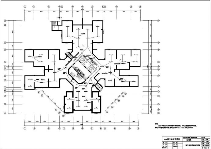 某住宅楼cad电气施工成套设计方案图纸_图1