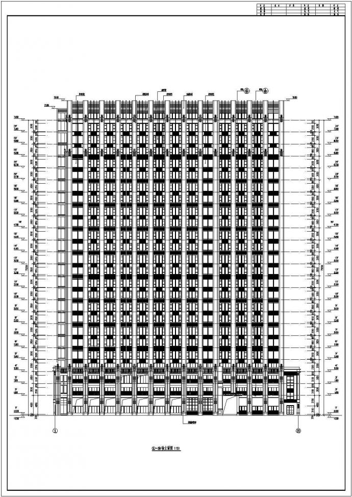 某地区25层框架结构高层公寓式商住楼建筑设计方案图_图1
