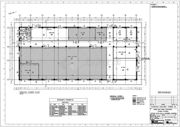  安曼(约旦首都)东400KV变电站控制楼建筑施工图纸（英文版）-图二