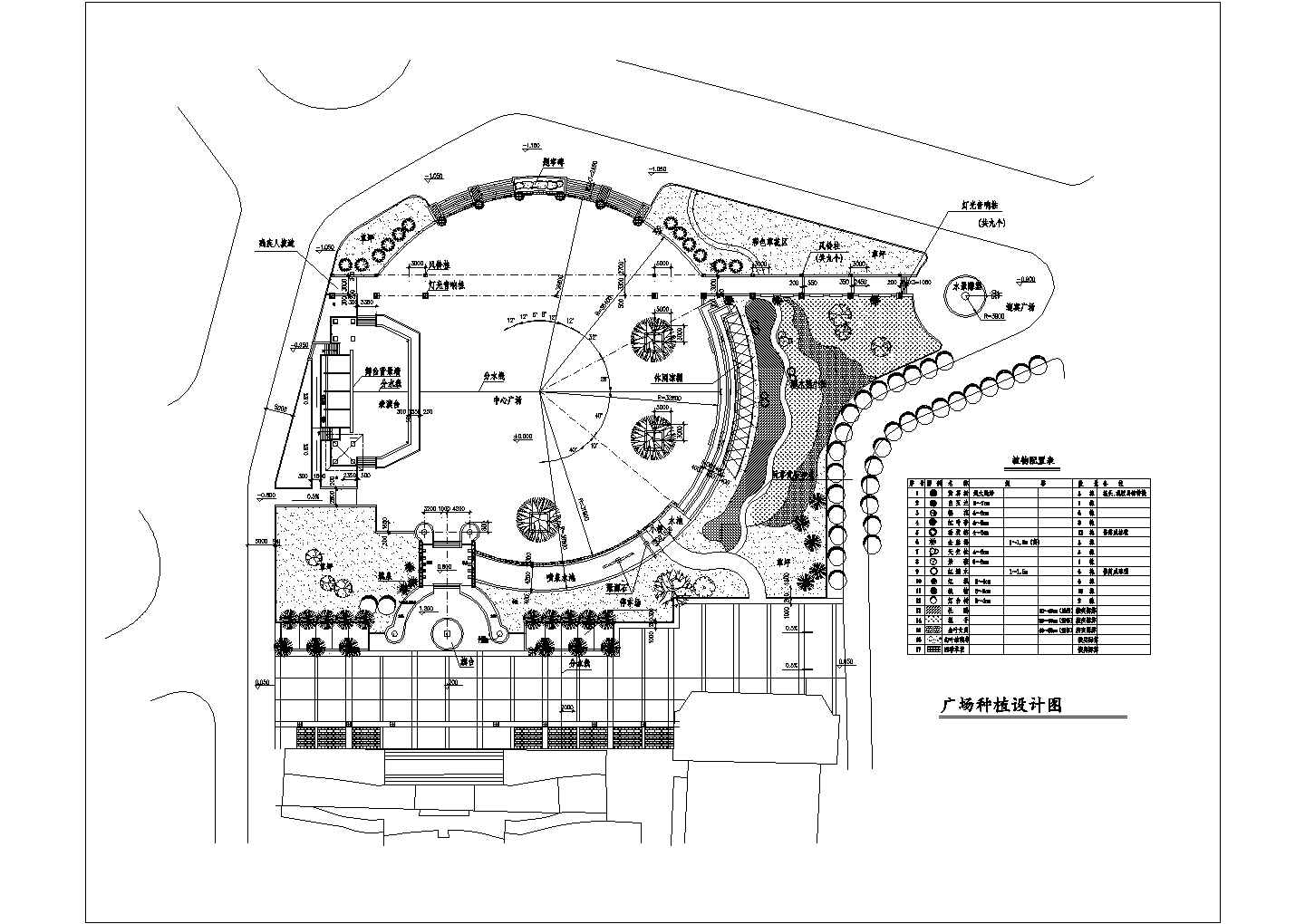 某休闲广场种植设计方案cad图纸（含效果图）