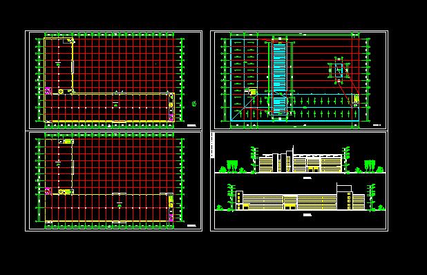 某厂房建筑方案cad图纸（含效果图）