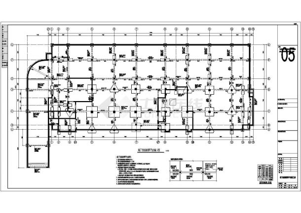 某下去框架结构人防地下室结构施工图-图一