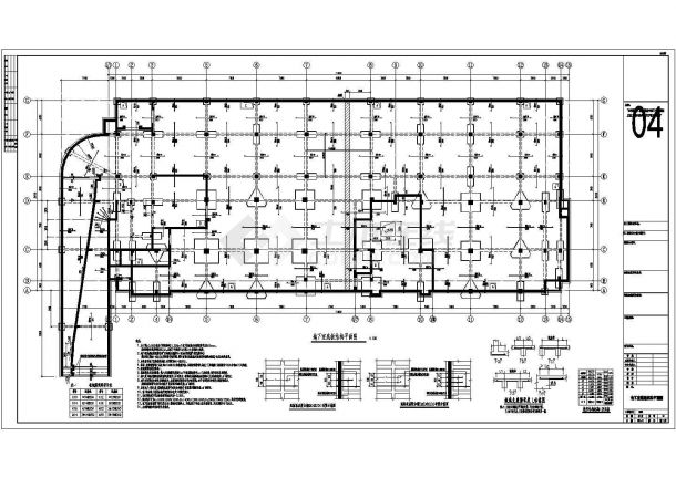 某下去框架结构人防地下室结构施工图-图二