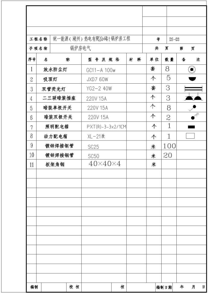 某地区4t锅炉房电气cad设计施工图_图1