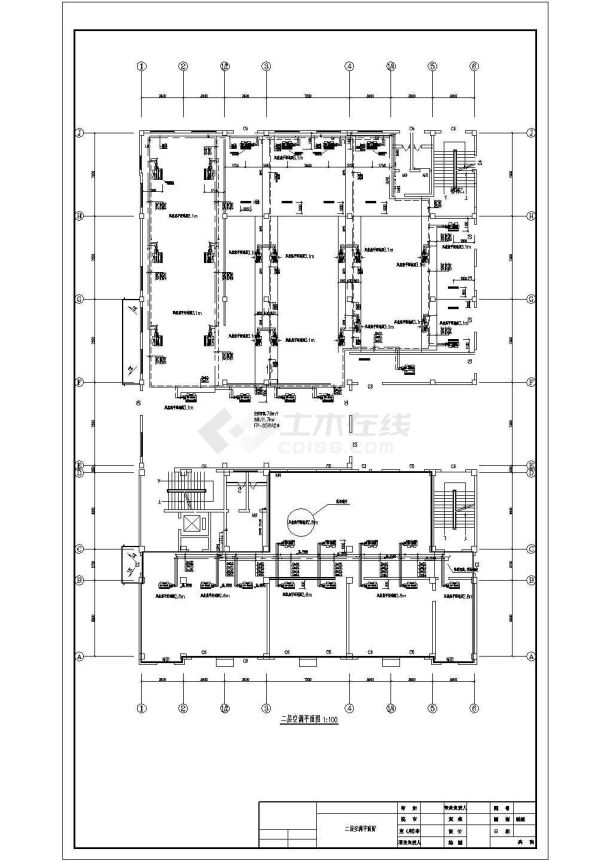 某七层框架结构综合楼空调、地源热泵施工设计方案图-图一