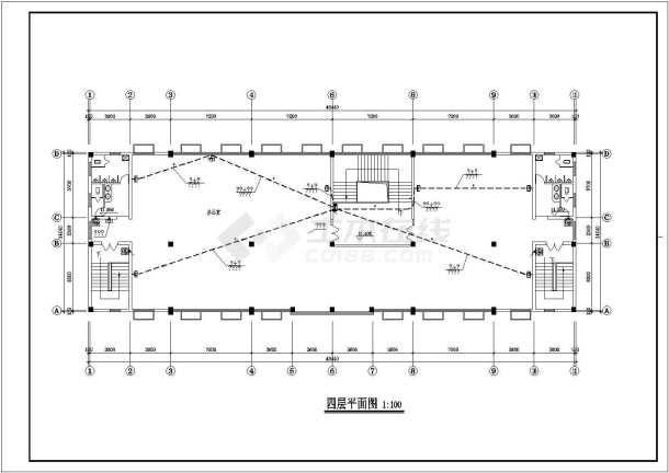 某地区某工业园厂房 (7)号车间电气cad设计施工图-图二