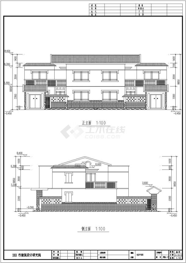 某地区二层框架结构别墅建筑方案图-图一