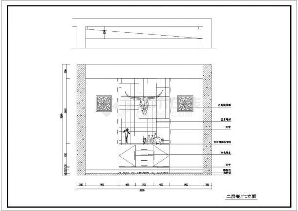 武汉某处全套室内CAD设计装修图-图二