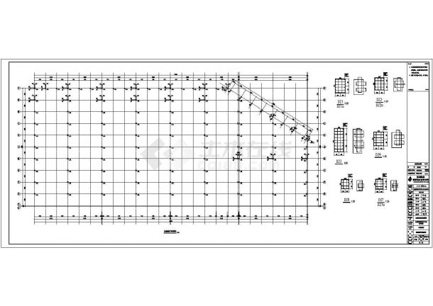 某地区公司钢结构布置CAD图（共8张）-图二