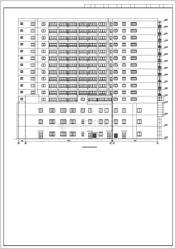 某地区高档15层住宅楼建筑设计CAD施工图-图一