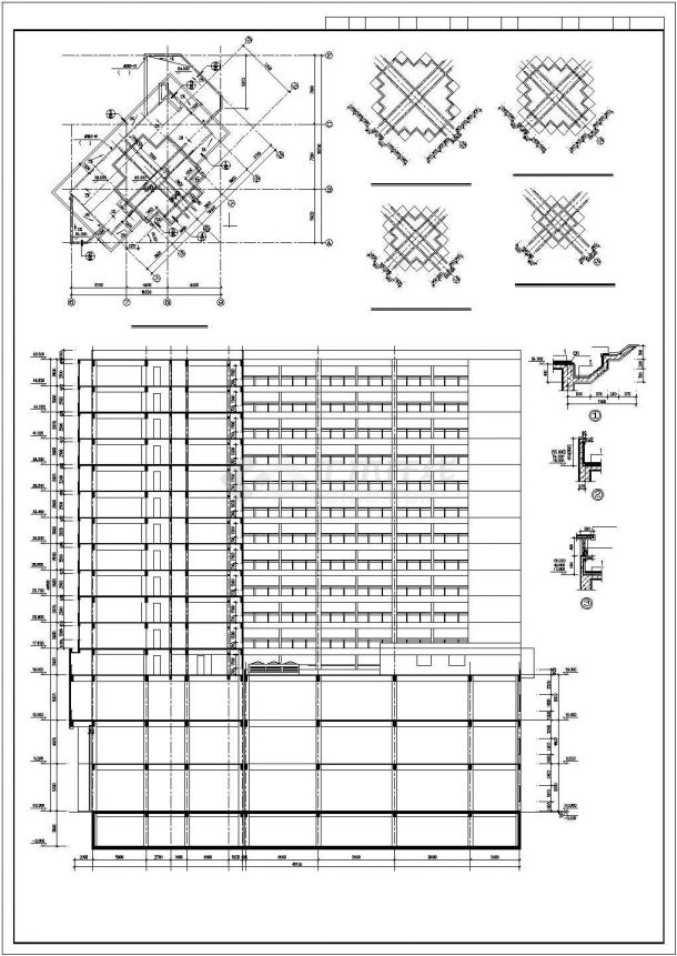 某地区高档15层住宅楼建筑设计CAD施工图-图二